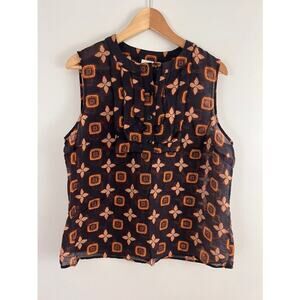 Cabi 4558 Louis Top Tank Brown Geometric Women Size Large